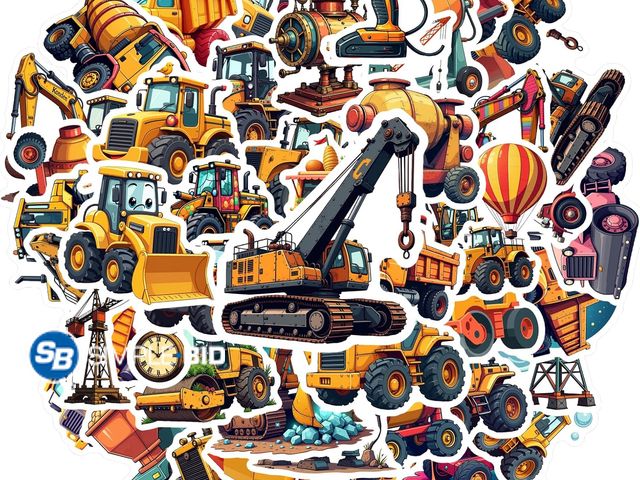 Lot 58-57738 - New Colorful Construction Vehicle Stickers, Waterproof Vinyl Engineering Truck Excavator Decal for W...
