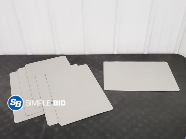 Lot 58-75863 - Lot of (6) Grey Faux Leather Placemats
