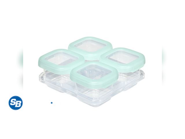 Lot 58-67613 - New OXO Tot Baby Blocks Food Storage Containers, 6 oz, Opal, 4-Pack, For Infants Ages 0-12 Months