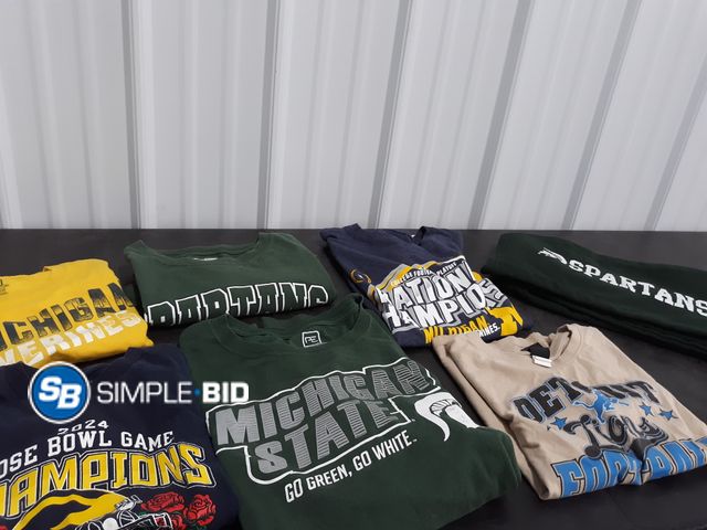 Lot 58-63487 - Lot of Michigan, Michigan STATE, and lions Clothing - variety of styles - sizes Vary YM, Men's XL/L ...