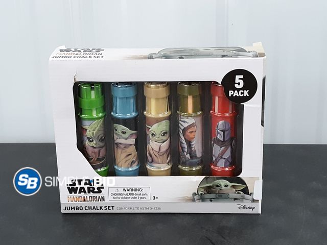 Lot 58-36474 - STAR WARS! New Star Wars The Mandalorian Jumbo Chalk set - 5 pack