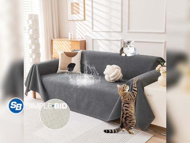 Lot 58-68871 - New Deep Dream Cat-Scratch Resistant Couch Cover, Waterproof Sofa Cover for 3 Cushion Couch Washable...