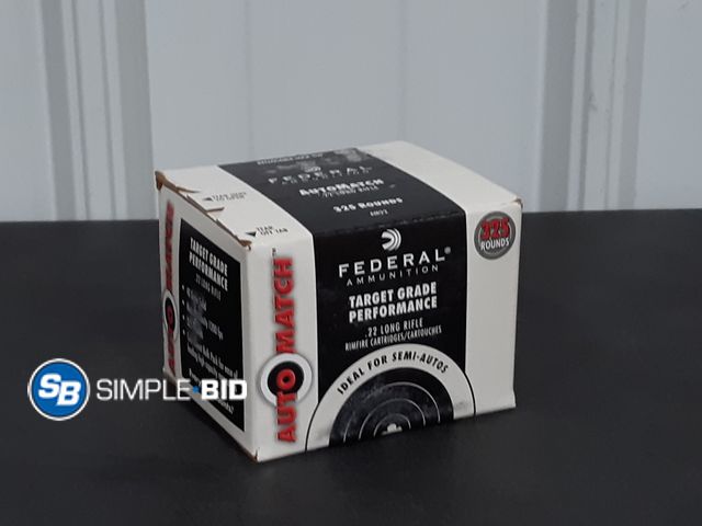 Lot 58-36561 - Federal Ammunition - Target Grade Performance .22 Long Rifle Rimfire Cartridges 325 Rounds