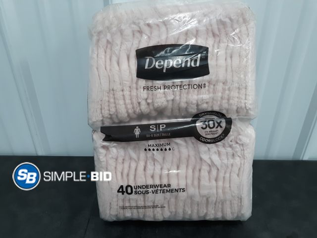 Lot 58-40087 - Depends - SIZE S 40 underwear - unopened