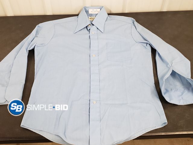 Lot 58-50979 - Blue Button Down Long Sleeve Shirt - Size 15.5/32 - Light Use
