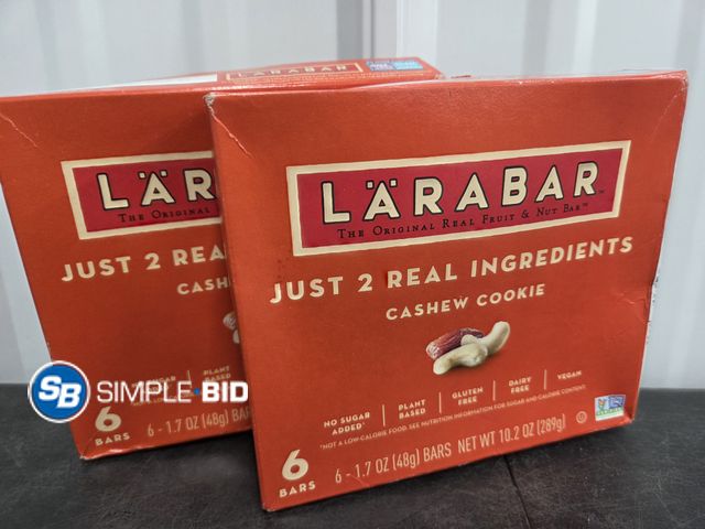 Lot 58-69773 - Lot of (2) Larabar Cashew Cookie, Fruit and Nut Bars, Gluten Free and Vegan, 10.2 oz, 6 Count in eac...
