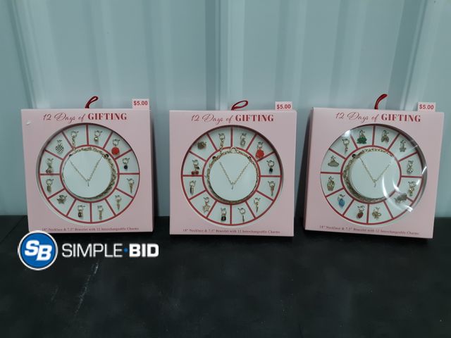 Lot 58-40025 - Lot of (3) New Boxes of 12 Days of GIFTING - bracelet with charms - variety of styles