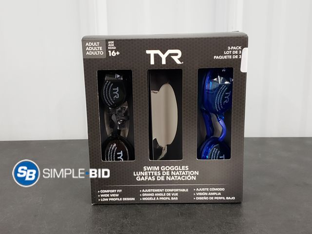 Lot 58-65226 - Lot of (2) New TYR Swim Goggles - Adult - 16 +