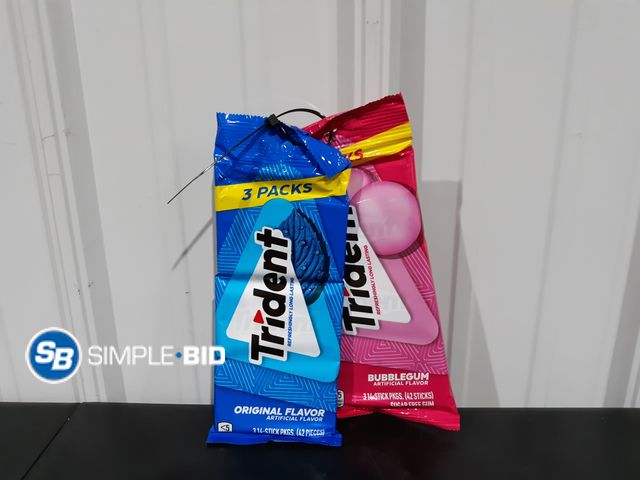 Lot 58-22042 - Lot of (2) 3 Pack Trident Gum Various Flavors