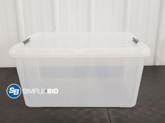 Lot 58-58403 - Iris Clear Plastic Tote with Latchable Lid