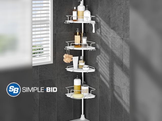 Lot 58-32562 - ALLZONE Corner Shower Caddy Tension Pole – Upgraded Rust-Free Stainless Steel Shower Organizer with ...