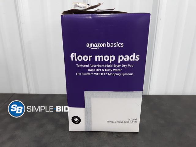 Lot 58-54386 - Amazon Basics Floor Mop Pads - 36 Count