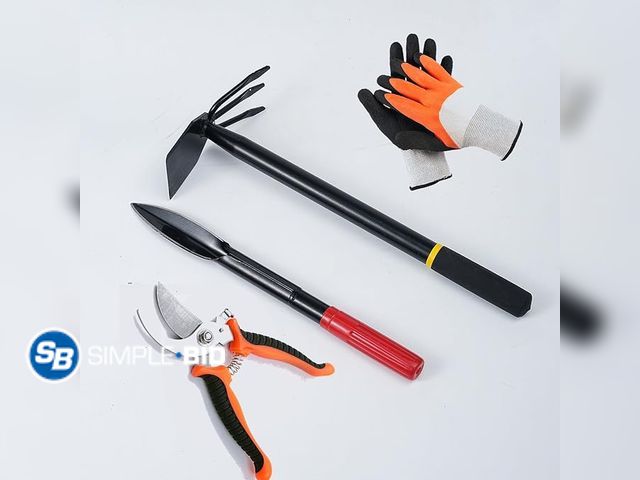 Lot 58-36777 - New 4PCS Garden Tools Set with 2-in-1 Tool Hoe/Cultivator Dual Head; Willow Leaf-Shaped Seeding Widg...