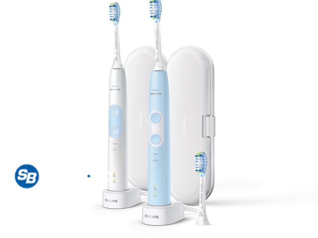 Lot 58-73578 - Philips Sonicare Optimal Clean Rechargeable Electric Toothbrush, 2-pack - light use - out of box