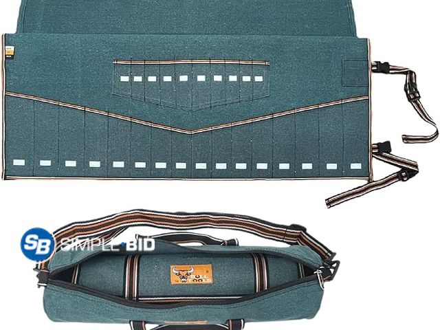 Lot 58-18062 - New Wrench Organizer 26 Pocket Roll Up Pouch with Carry Bag, Tool Bag Metric &amp; SAE Hand Crafted,...