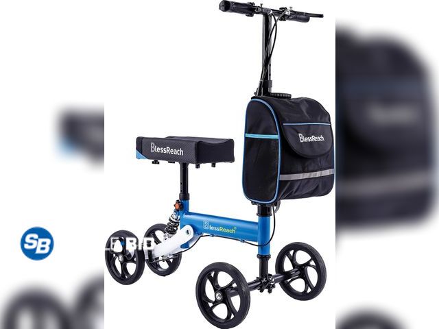 Lot 58-76022 - New BlessReach Knee Scooter for Adults for Foot Injuries, 8'' Rubber Wheels 300lbs Foldable Leg Knee...