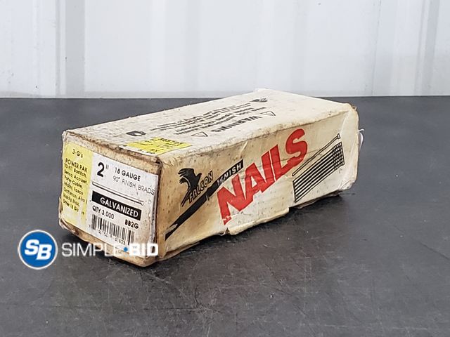 Lot 58-71890 - Finish Nails - 2" Galvanized nails - 3000 in box