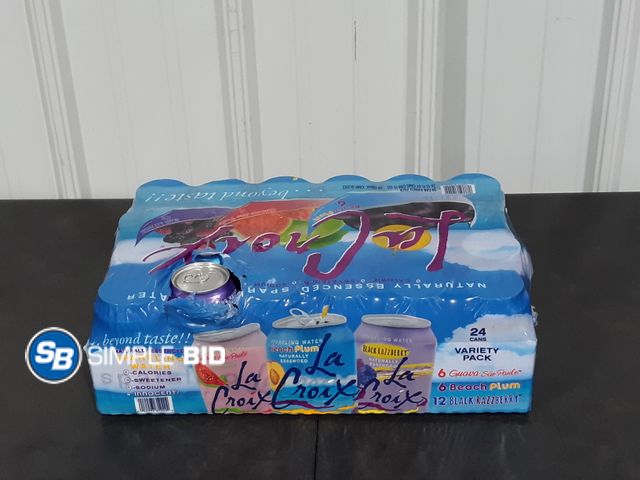 Lot 58-37721 - La CROIX sparkling Water -- GUAVA SAO PAULO -- BEACH PLUM -- Black RAZZBERRY  -- 12 fl oz each - uno...