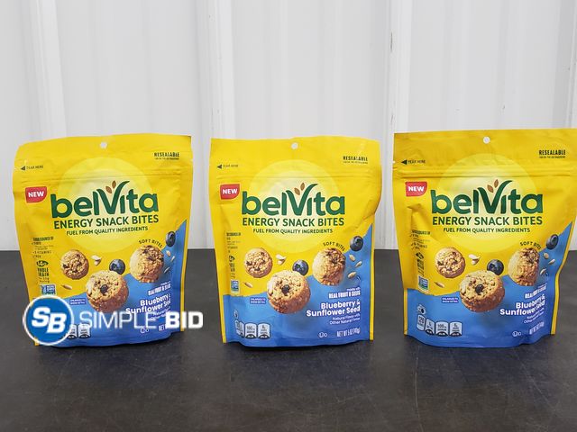 Lot 58-63838 - Lot of (3) BelVita Energy Snack Bites, Blueberry and Sunflower Seed, 5 oz each - unopened - expired