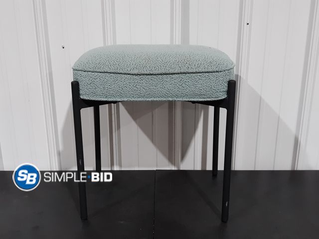 Lot 58-28943 - Teal Colored Little Seat Bench with Black Colored Legs - Appears Unused