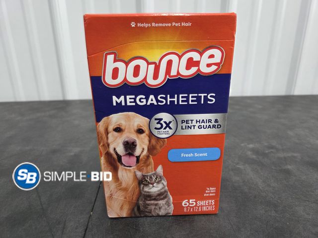 Lot 58-54079 - New BOUNCE Mega Sheets Pet hair and ling guard Fresh scent 65 sheets