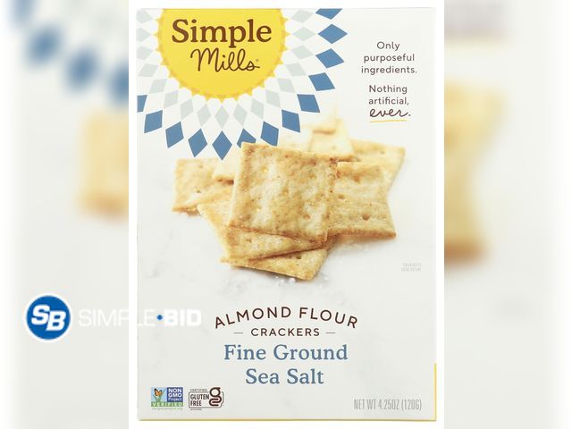 Lot 58-71853 - Lot of (3) Simple Mills Almond Flour Crackers, Fine Ground Sea Salt - Gluten Free, Vegan, Healthy Sn...