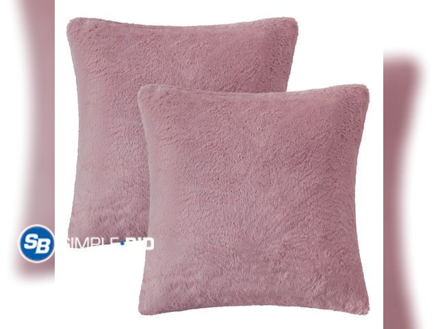 Lot 58-33259 - Lot of (2) New packages of Throw Pillow Cover,Solid,26*26,pink -- 2 in each package -- TOTAL OF 4 PI...