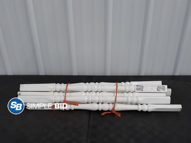 Lot 58-37145 - Lot of (9) 31" White Plastic Spindles - Used