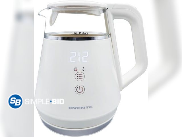 Lot 58-37520 - New OVENTE Electric Kettle with 5 Temperature Control Presets, LED Digital Display, 5Hr Keep Warm Fu...