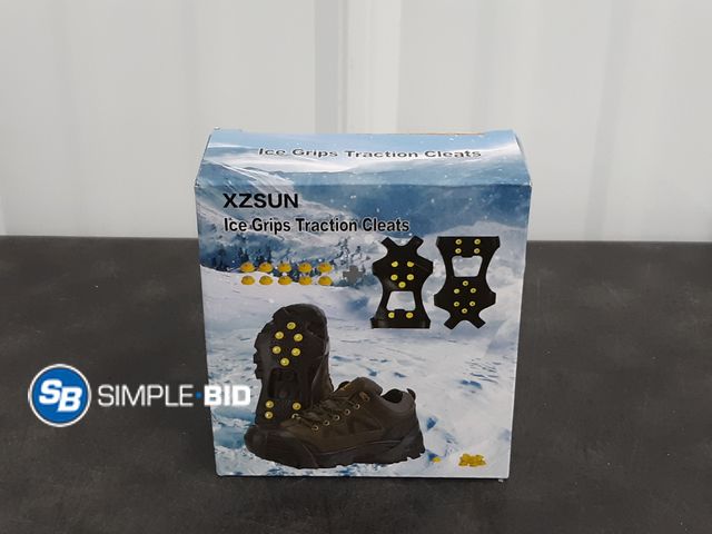 Lot 58-37201 - New Ice Grips Traction Cleats - Black Steel Nail - Size Small 1-3.5