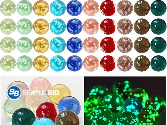 Lot 58-33487 - New Skylety 50 Pieces Marbles Glow in The Dark Handmade Glass Marbles Colorful Glass Marble for Boys...