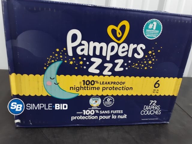 Lot 58-38023 - PAMPERS! New pampers size 6 diapers 35+lbs 72 diapers