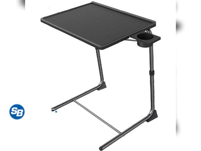 Lot 58-37549 - New PERLESMITH Adjustable Height TV Tray, Folding Table Trays with Cup Holder, 6 Height &amp; 3 Tilt...