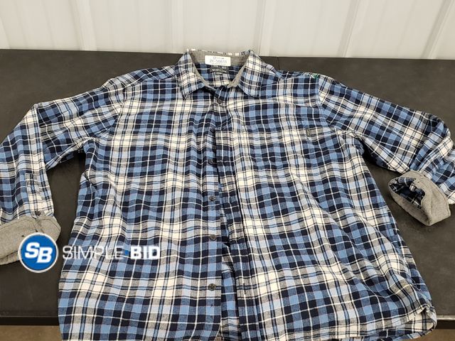 Lot 58-56611 - Eddie Bauer Plaid Flannel Button Down Long Sleeve Shirt - Size XXL - Light Use