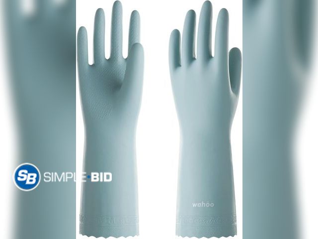 Lot 58-60231 - New LANON wahoo Skin-Friendly Cleaning Gloves, Unlined Dishwashing Rubber Gloves, Kitchen, Non-Slip,...