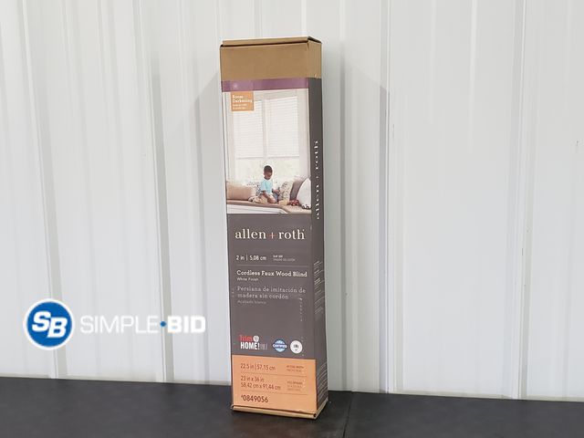 Lot 58-68222 - Allen+Roth 2" Cordless Faux Wood Blinds - appears unused