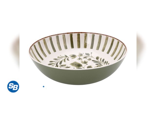 Lot 58-36165 - New Better Homes &amp; Gardens 12-inch Bamboo Melamine Serve Bowl, Green