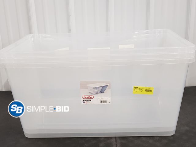 Lot 58-60135 - Lot of (3) Sterilite Totes 90 Gallon - does not come with lids