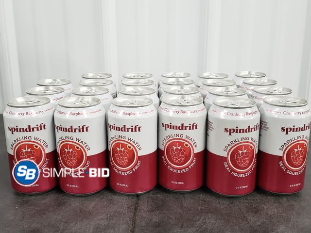 Lot 58-30791 - SPINDRIFT! Lot of (14) Spindrift sparkling water cranberry raspberry 12 oz each - unopened - out of ...