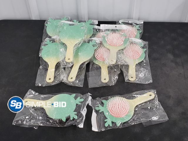 Lot 58-59431 - Lot of (12) New Sequin Hair Brush  Comb Detangle Massage Air Cushion Detangling for Women Curly Hair