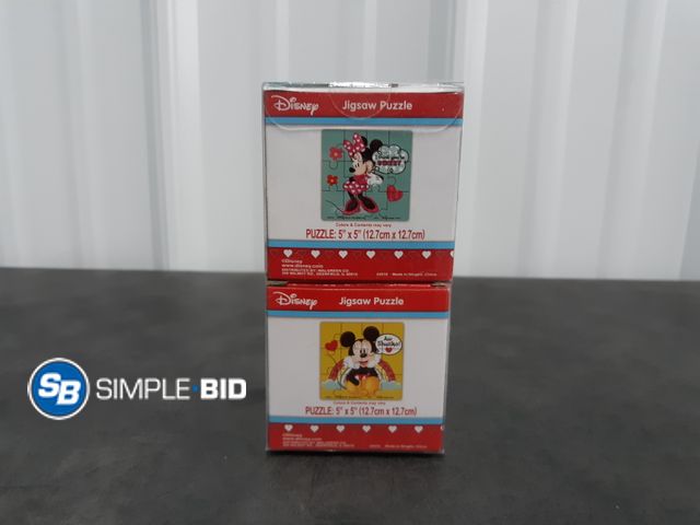 Lot 58-40133 - Lot of (12) Disney Mini 5" x 5" Jigsaw Puzzles