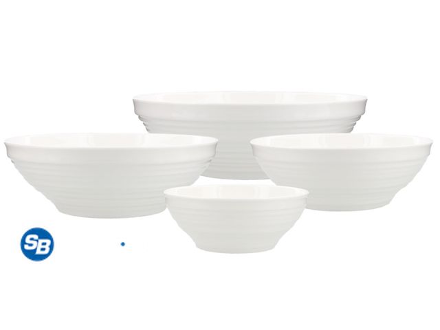 Lot 58-34596 - New Mikasa Swirl Bone China Service Bowls, White (Set of 4)