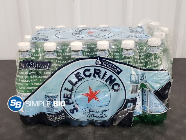 Lot 58-30527 - S Pellegrino Sparkling Natural Mineral water 24 pack - unopened - damaged packaging - 16.9 fl oz