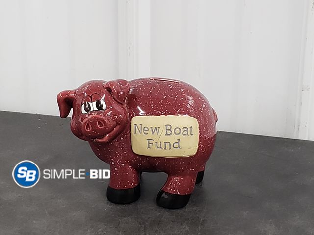 Lot 58-84367 - Ceramic Piggy Bank "New Boat Fund"
