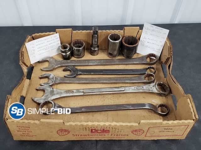 Lot 58-39708 - Lot of Various Large Wrenches and Sockets