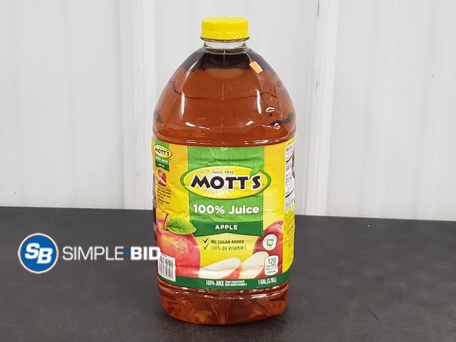 Lot 58-72536 - MOTT'S 100% Apple Juice 1 Gallon - unopened