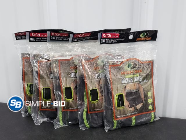 Lot 58-40178 - Lot of (5) New Mossy Oak Boxer Briefs - SIZE S