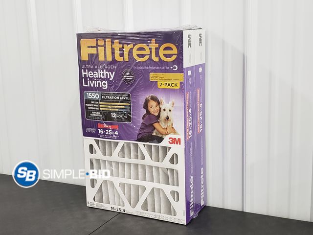Lot 58-72013 - Set of (2) Filtrete Slim Fit 16 x 25 x 4" Filters