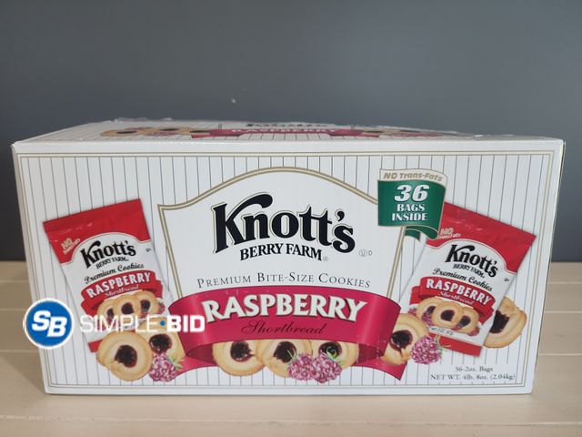 Lot 58-35806 - KNOTT'S Berry Farm RASPBERRY shortbread individually packaged bags - unopened