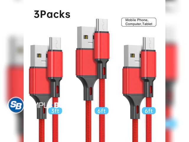 Lot 58-58736 - New Cshidworld USB C Cable 2.4A Braided Charging Cable, 3Pack 3/6/6 FT , Premium Nylon Cables, Fast ...